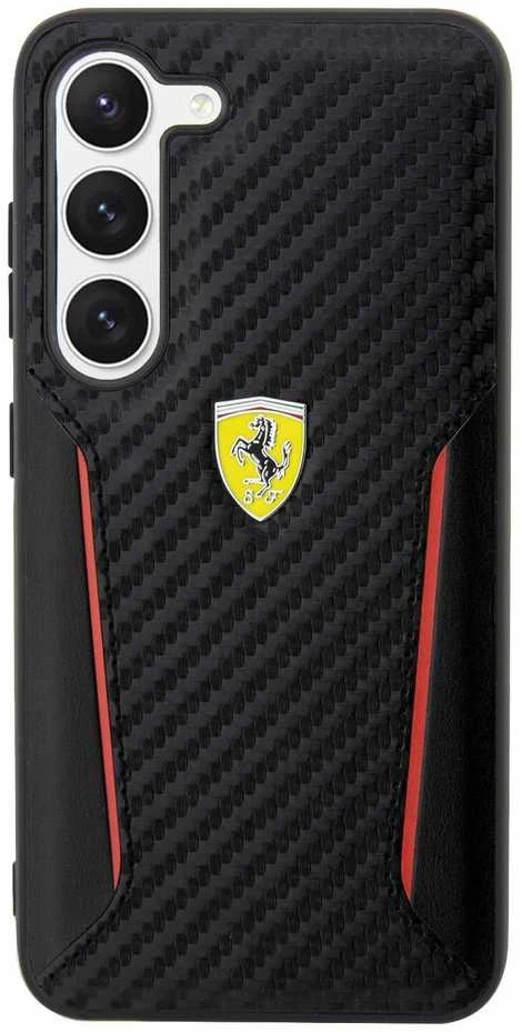 Ferrari FEHCS23MNPYK S23+ S916 juodos spalvos kietas dėklas Carbon Contrast Edges