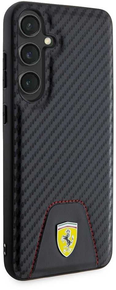 Ferrari FEHCS24MN3 PUK S24+ S926 juodos spalvos kietas dėklas Carbon Stitched Bottom