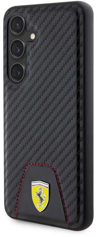 Ferrari FEHCS24SN3 PUK S24 S921 juodos spalvos kietas dėklas Carbon Stitched Bottom