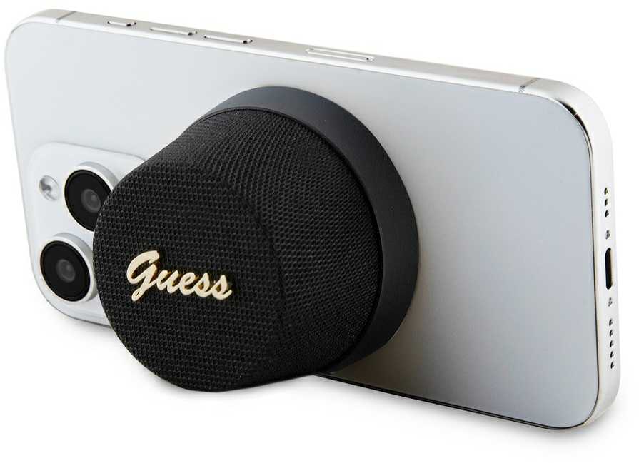 Guess Magnetic Script Metal Logo - Bluetooth garsiakalbis V5.3 juodas