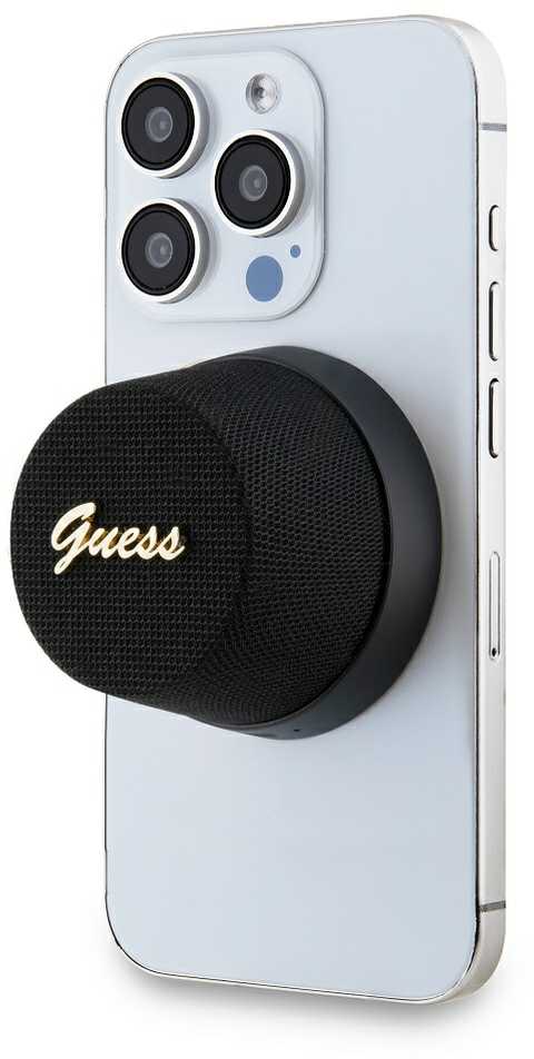 Guess Magnetic Script Metal Logo - Bluetooth garsiakalbis V5.3 juodas