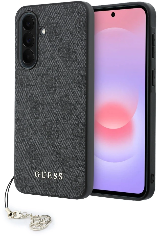 Guess 4G Charm dėklas skirtas Samsung Galaxy A37 juodos spalvos