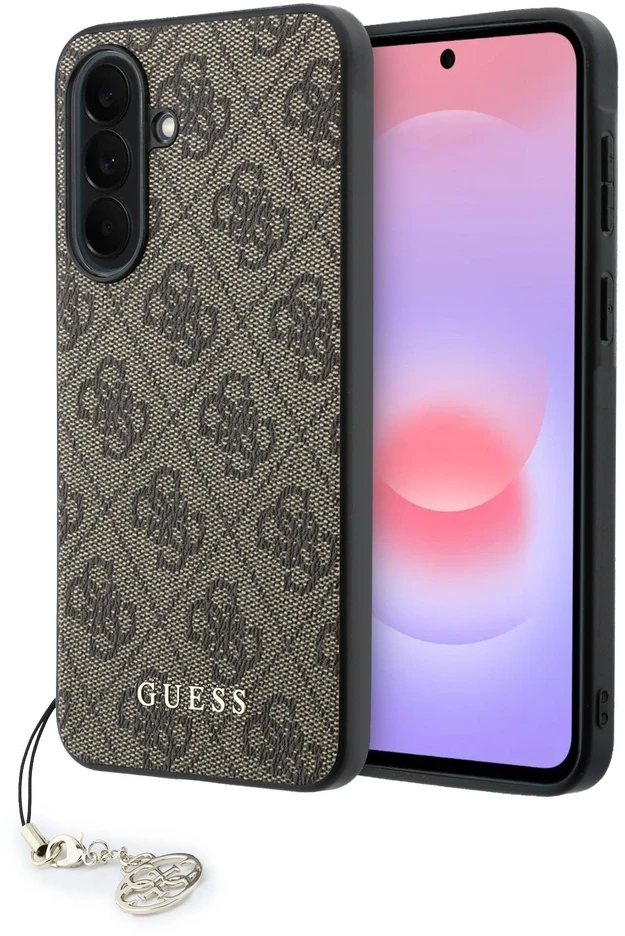Guess 4G Charm dėklas skirtas Samsung Galaxy A37 rudos spalvos