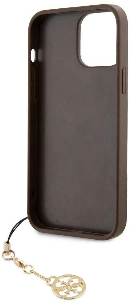 Dėklas Cg Mobile France GUHCP13LGF4GBR Guess 4G Charms Zadní Kryt pro iPhone 13 Pro Brown (ruda)