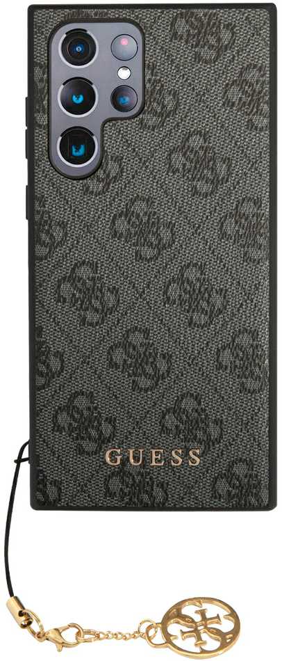 Guess GUHCS24LGF4GGR S24 Ultra S928 juodos spalvos kietas dėklas 4G Charms Collection