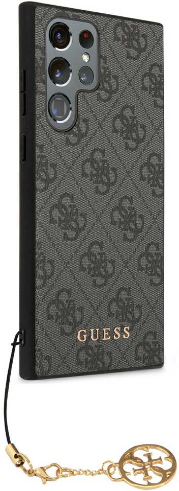 Guess GUHCS24LGF4GGR S24 Ultra S928 juodos spalvos kietas dėklas 4G Charms Collection