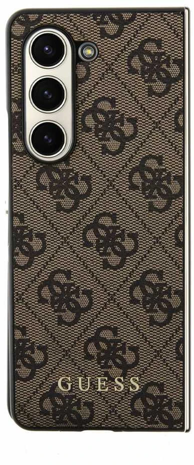 Guess GUHCZFD5GF4GBR F946 Z Fold5 rudos spalvos kietas dėklas 4G Charms Collection