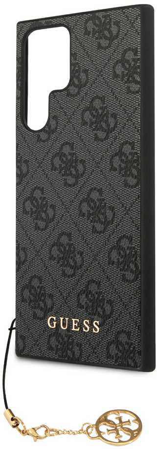 Guess GUHCS24LGF4GGR S24 Ultra S928 juodos spalvos kietas dėklas 4G Charms Collection