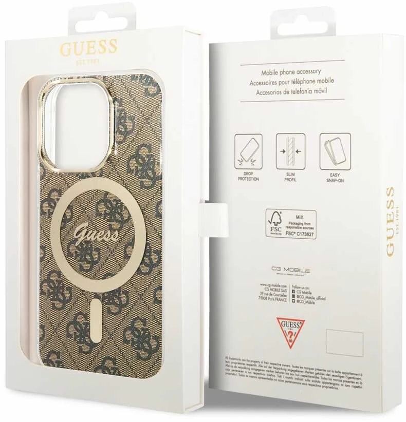 GUESS GUHMP13LH44 IPHONE 13 PRO / 13 6.1" RUDAS / RUDAS KIETAS DĖKLAS 4G MAGSAFE