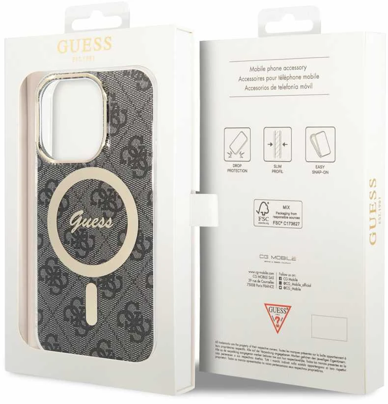 Dėklas GUESS GUHMP13LH4STK IPHONE 13 PRO / 13 6.1 "Juodas / Juodas HARDCASE 4G MAGSAFE