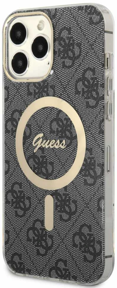 Guess GUHMP13XH4STK Apple iPhone 13 Pro Max 6.7″ juodos spalvos kietas dėklas 4G MagSafe