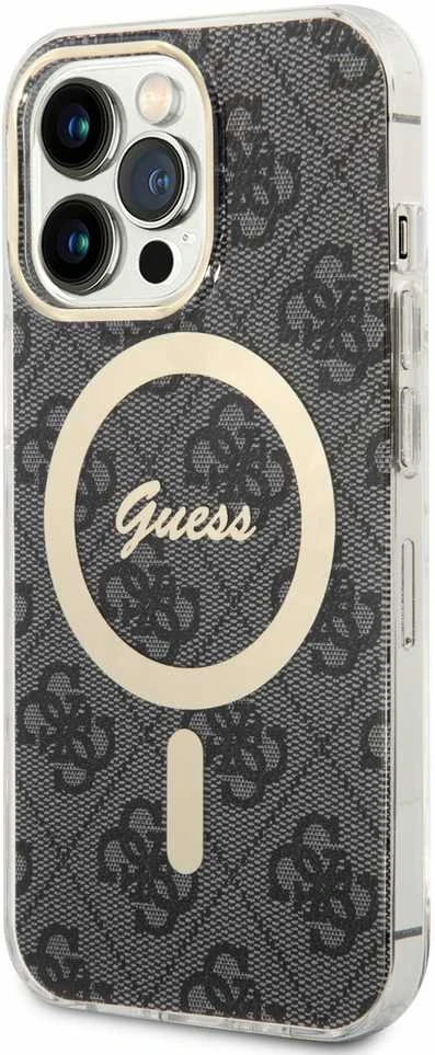 Dėklas GUESS GUHMP13LH4STK IPHONE 13 PRO / 13 6.1 "Juodas / Juodas HARDCASE 4G MAGSAFE