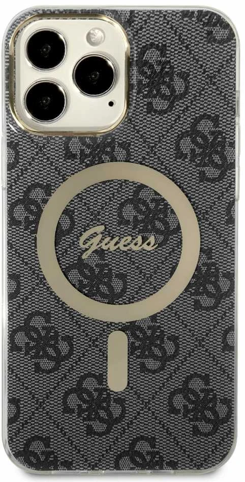 Guess GUHMP13XH4STK Apple iPhone 13 Pro Max 6.7″ juodos spalvos kietas dėklas 4G MagSafe
