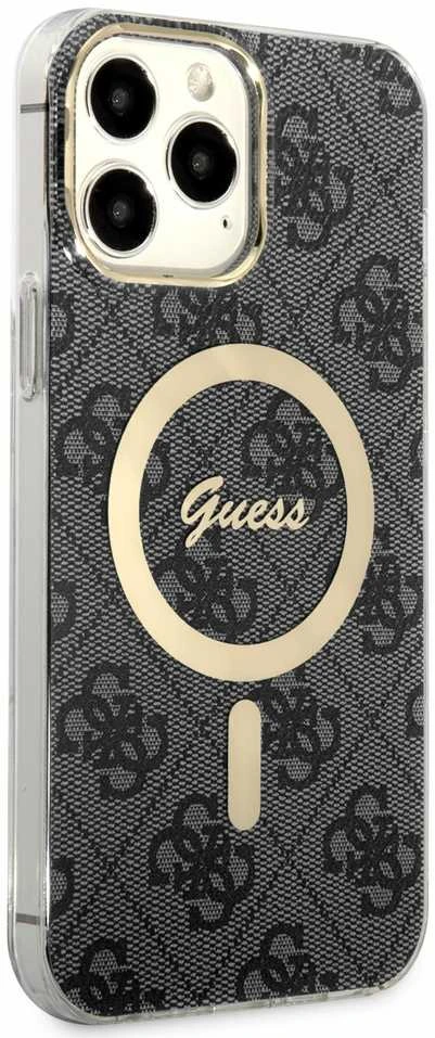Guess GUHMP13XH4STK Apple iPhone 13 Pro Max 6.7″ juodos spalvos kietas dėklas 4G MagSafe