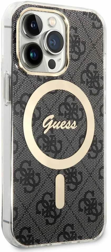 Dėklas GUESS GUHMP13LH4STK IPHONE 13 PRO / 13 6.1 "Juodas / Juodas HARDCASE 4G MAGSAFE