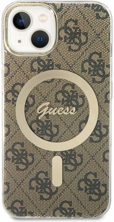 Guess GUHMP13MH4STW Apple iPhone 13 / 14 / 15 6.1″ rudos spalvos kietas dėklas 4G MagSafe