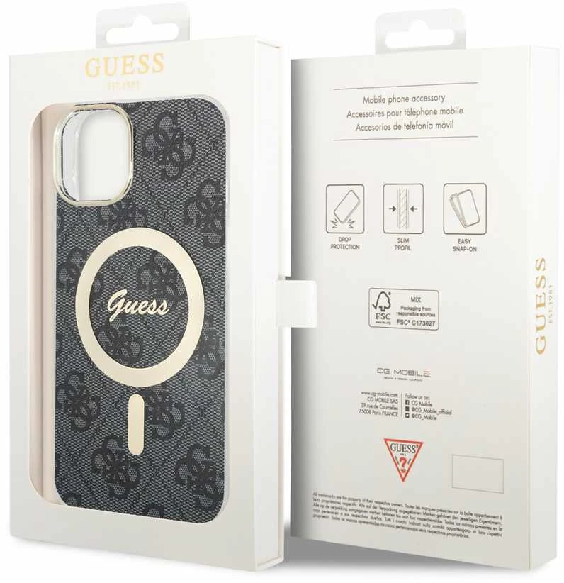 Dėklas Guess GUHMP14SH4STK iPhone 14 6.1" juoda/juodas hardcase 4G MagSafe