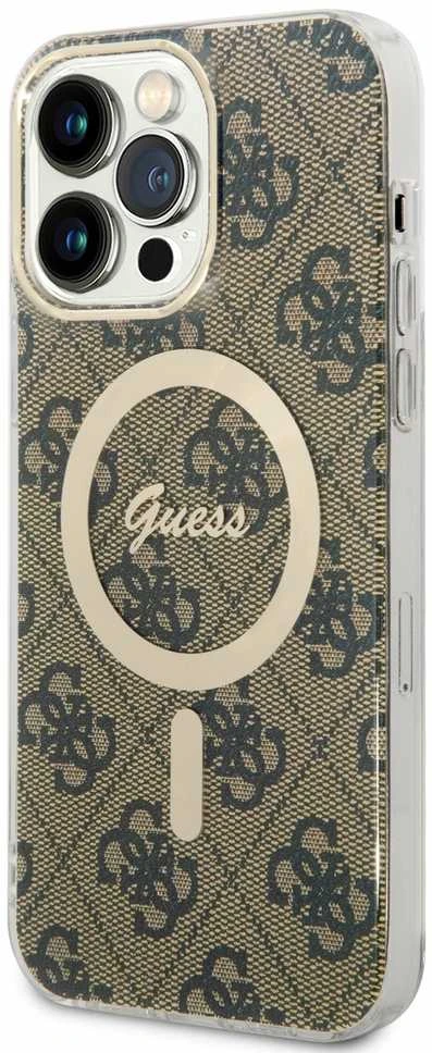 Guess GUHMP14XH4STW Apple iPhone 14 Pro Max 6.7″ rudos spalvos kietas dėklas 4G MagSafe