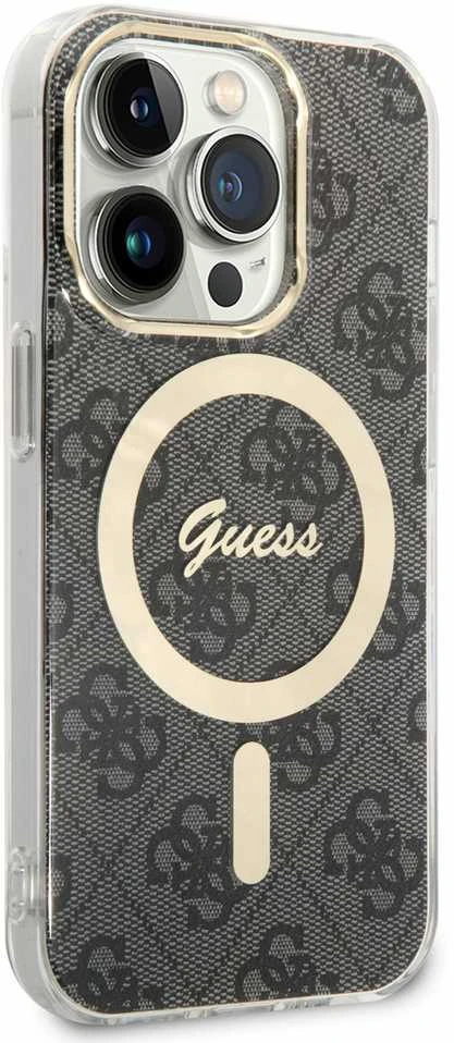 Dėklas GUESS GUHMP14LH4STK IPHONE 14 PRO 6.1 "Juodas/Juodas HARDCASE 4G MAGSAFE