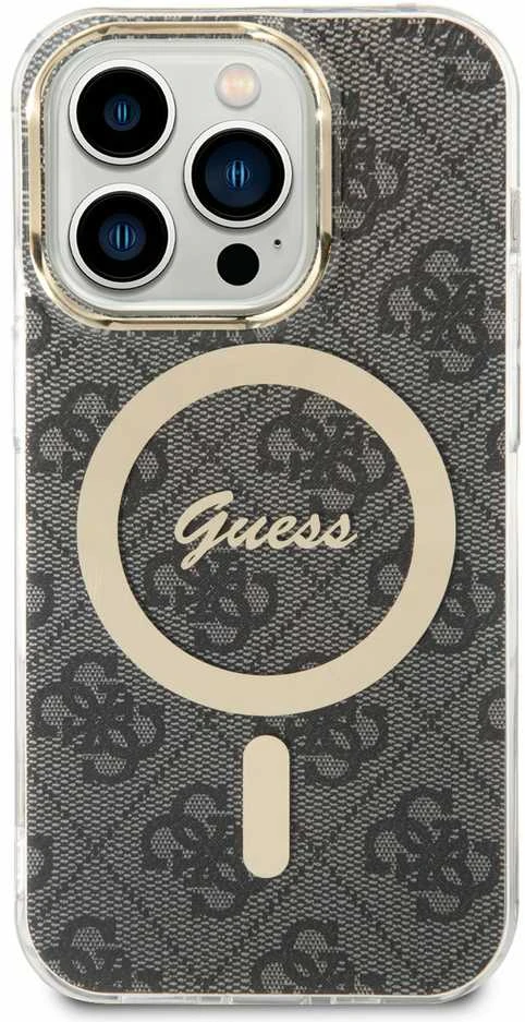 Dėklas GUESS GUHMP14LH4STK IPHONE 14 PRO 6.1 "Juodas/Juodas HARDCASE 4G MAGSAFE