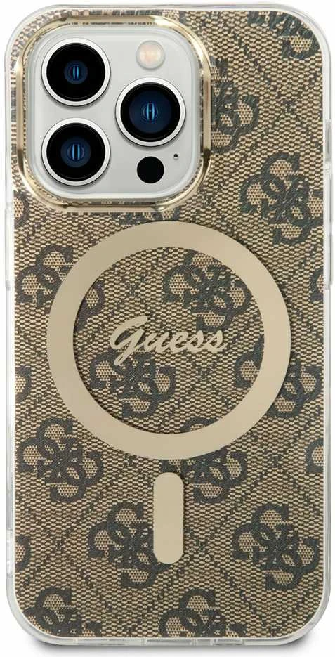 Guess GUHMP14LH4STW Apple iPhone 14 Pro 6.1″ rudos spalvos kietas dėklas 4G MagSafe