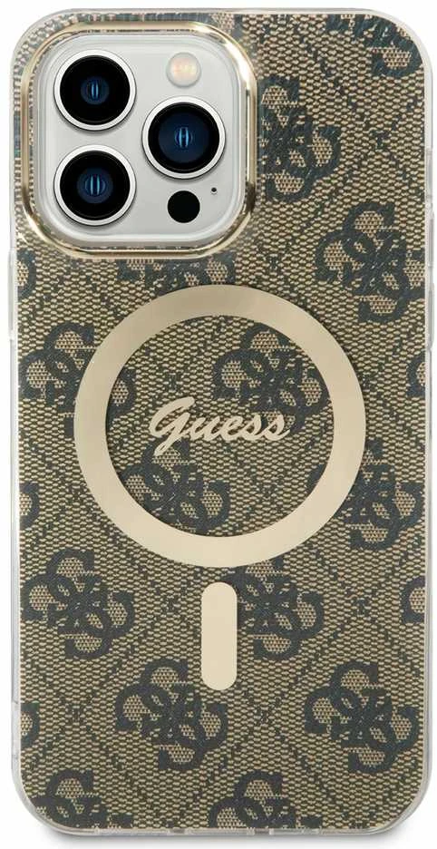 Guess GUHMP14XH4STW Apple iPhone 14 Pro Max 6.7″ rudos spalvos kietas dėklas 4G MagSafe