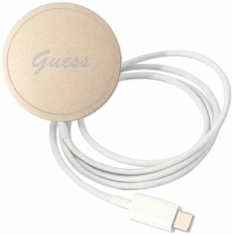 Guess set telefono dėklas + pakrovėjas iPhone 14 Plus 6,7 GUBPP14MH4EACSW ruda hard telefono dėklas 4G Print MagSafe