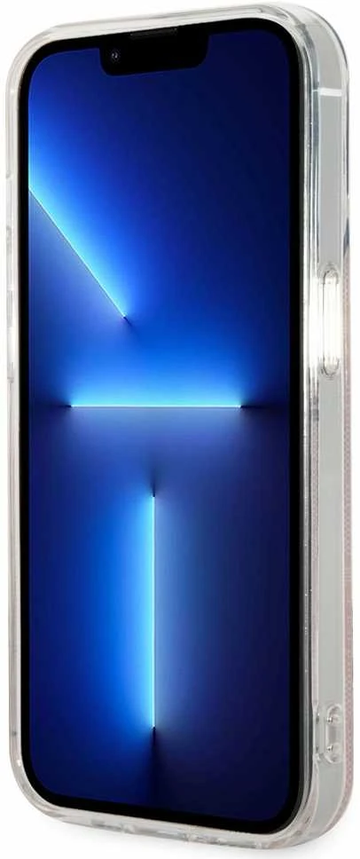 Guess Rinkinys GUBPP14LH4EACSP Dėklas+ Įkroviklis Apple iPhone 14 Pro 6,1″ rožinės spalvos kietas dėklas 4G Print MagSafe