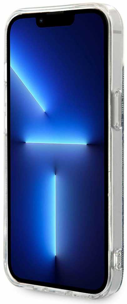 Apple iPhone 14 Guess dėklas 4G Print MagSafe + Belaidis Įkroviklis (GUBPP14XHJEACSA) mėlynos spalvos