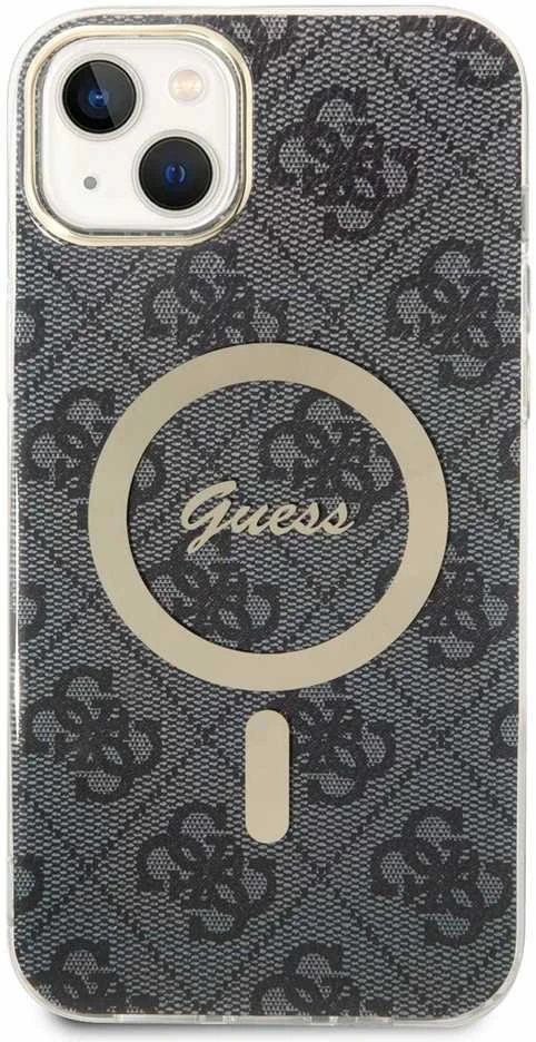 Guess Rinkinys GUBPP14MH4EACSK Dėklas+ Įkroviklis Apple iPhone 14 Plus / 15 Plus 6.7″ juodos spalvos kietas dėklas 4G Pr