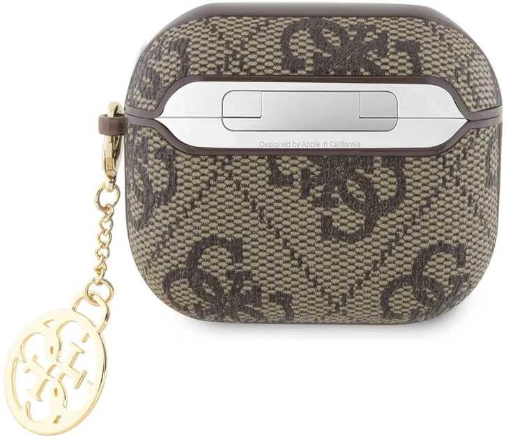 Guess 4G PU Charm dėklas skirtas AirPods 3 Brown