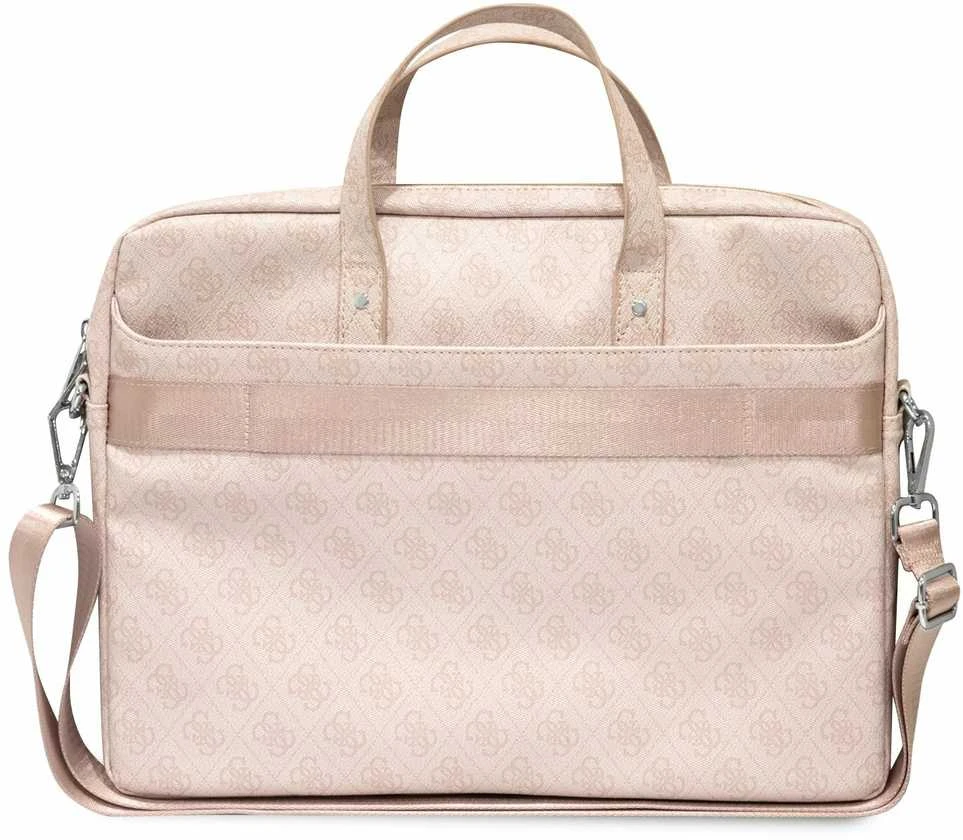Guess krepšys kompiuteriui GUCB15P4TP 16″ rožinės spalvos Saffiano 4G Triangle Logo
