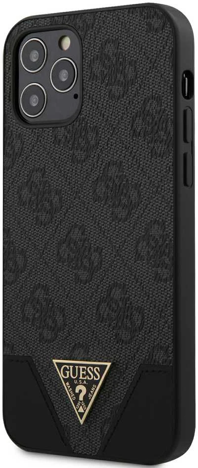 Guess 4G Triangle Apple iPhone 12/12 Pro 6.1 dėklas telefonui pilkos spalvos