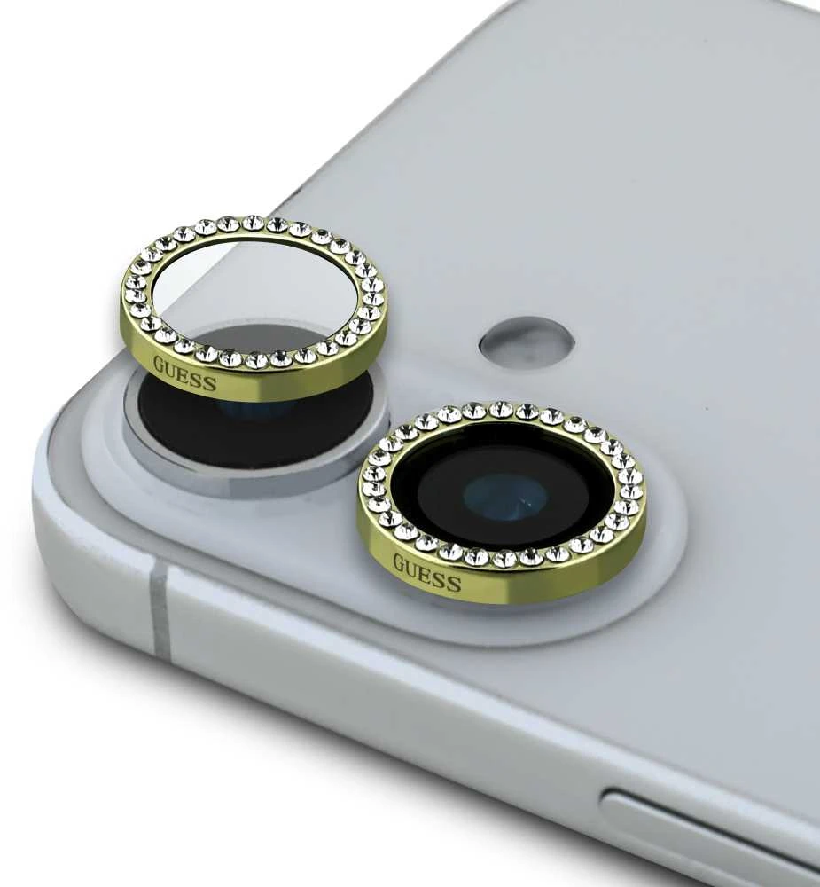Guess Fixed Glliter lešio apsauga Apple iPhone 16/16 Plus Gold