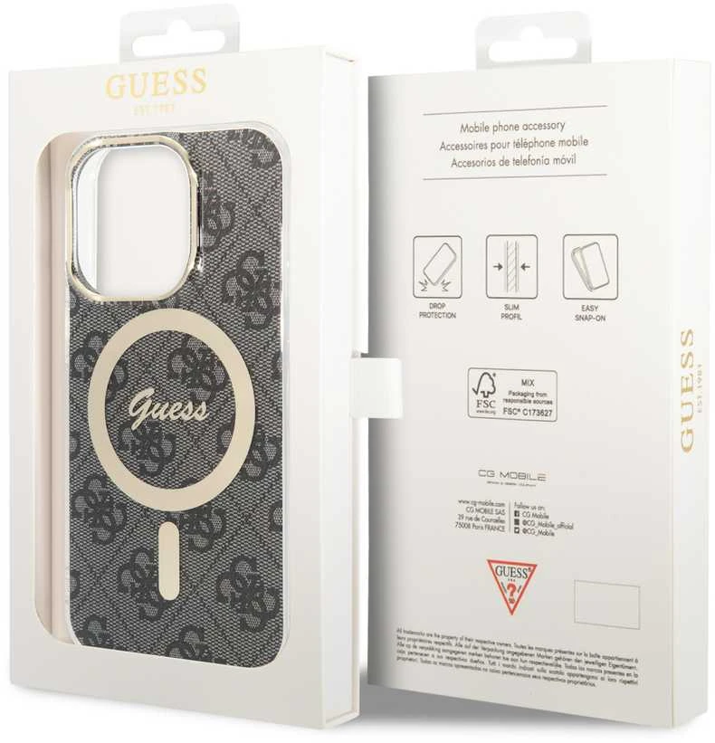 Dėklas GUESS GUHMP15LH4STK IPHONE 15 PRO 6.1 "Juodas/Juodas HARDCASE IML 4G MAGSAFE
