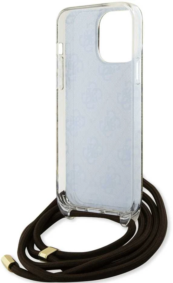 GUESS GUHCP15LHC4SEW IPHONE 15 PRO 6.1" RUDA/RUDA KIETAS DĖKLAS CROSSBODY LAIDAS 4G PRINT