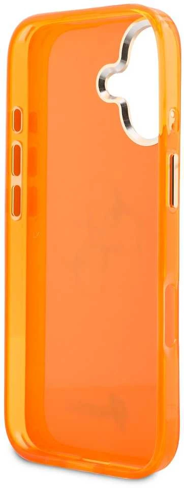 Guess IML 4G Script Metal Logo dėklas skirtas iPhone 17 Oranžinis