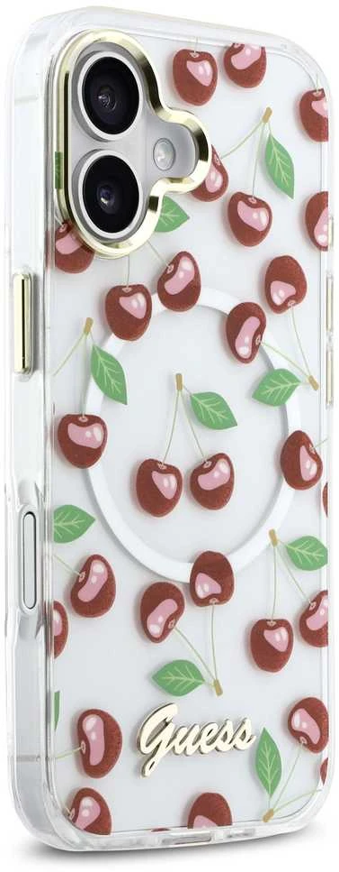 Guess IML Glitter Cherry MagSafe dėklas skirtas Apple iPhone 17