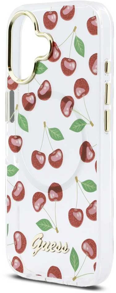 Guess IML Glitter Cherry MagSafe dėklas skirtas Apple iPhone 17