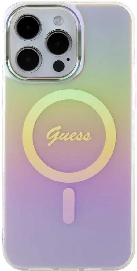„Guess“ GUHMP15XHITSP iPhone 15 Pro Max 6.7" rausvas/rožinis kietas dėklas IML Iridescent MagSafe