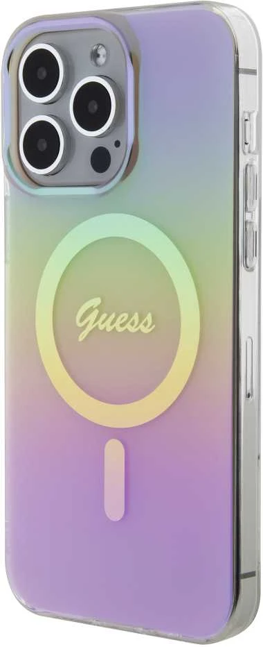 „Guess“ GUHMP15XHITSP iPhone 15 Pro Max 6.7" rausvas/rožinis kietas dėklas IML Iridescent MagSafe