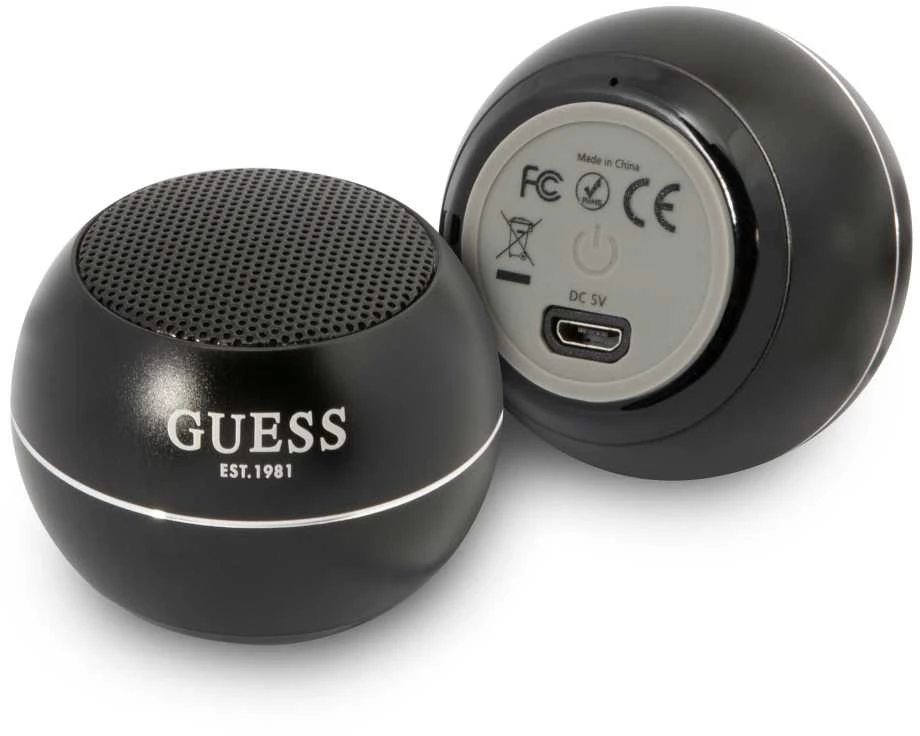 Guess Speaker Bluetooth GUWSALGEK Speaker mini juodos spalvos
