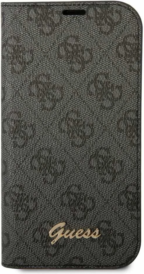 Dėklas Guess GUBKP14XHG4SHK iPhone 14 Pro Max 6,7" juoda/juodas book 4G Vintage Gold Logo