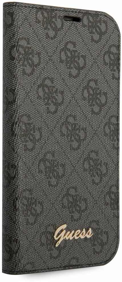 Dėklas Guess GUBKP14XHG4SHK iPhone 14 Pro Max 6,7" juoda/juodas book 4G Vintage Gold Logo