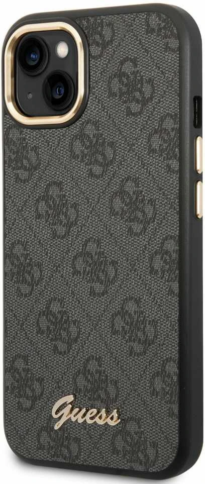 Guess GUHCP14MHG4SHK Apple iPhone 14 Plus / 15 Plus 6.7″ juodos spalvos kietas dėklas 4G Vintage Gold Logo