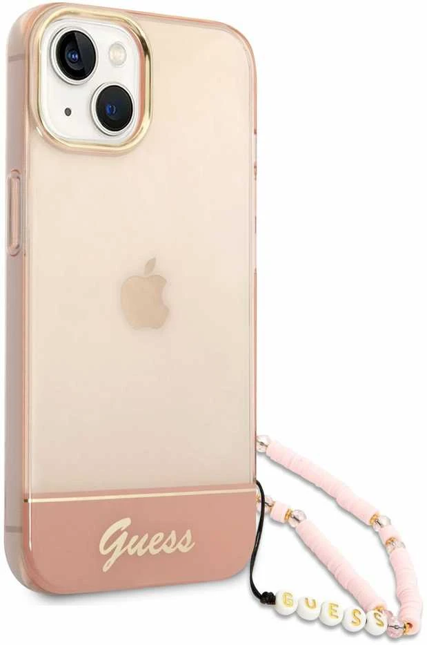 Dėklas GUESS GUHCP14MHGCOHP IPHONE 14 PLUS / 15 PLUS 6.7 "Rožinis / Rožinis HARDCASE TRANSLUENT PEARL STAP