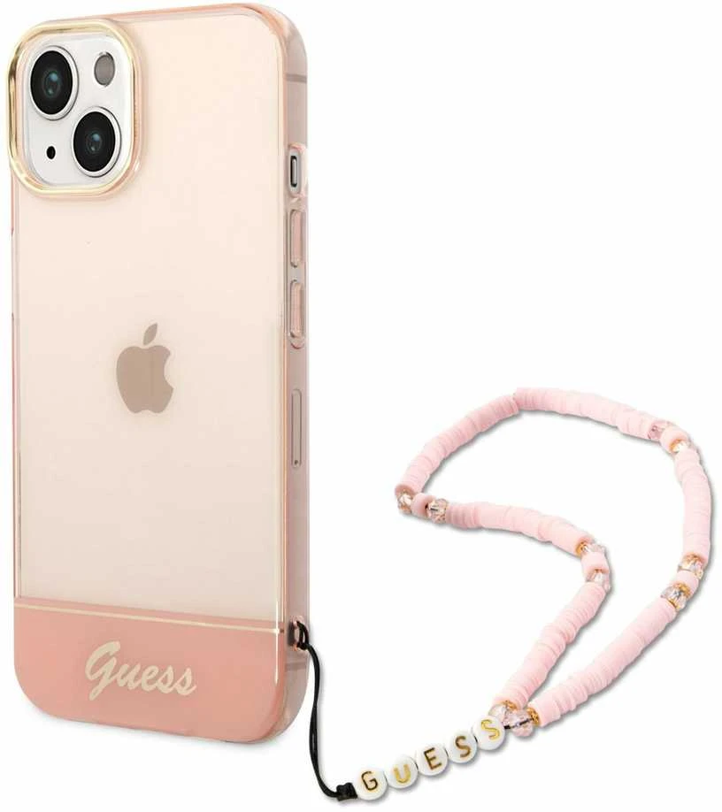 Dėklas GUESS GUHCP14MHGCOHP IPHONE 14 PLUS / 15 PLUS 6.7 "Rožinis / Rožinis HARDCASE TRANSLUENT PEARL STAP