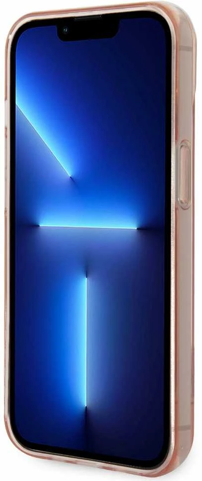 Guess GUHCP14MHGCOP iPhone 14 Plus 6,7 colių eilinis/rožinis kietas dėklas, permatomas