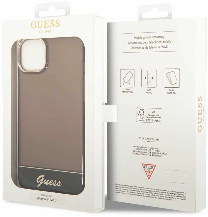 Dėklas GUESS GUHCP14MHGCOK IPHONE 14 PLUS / 15 PLUS 6.7 "Juodas / Juodas HARDCASE TRANSLUCENT