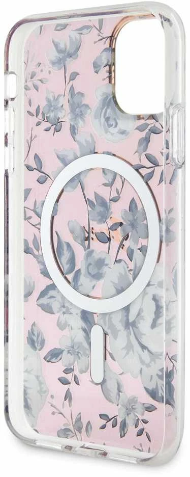 Dėklas GUESS GUHMN61HCFWSP IPHONE 11 / XR 6.1 "Rožinis / Rožinis HARDCASE FLOWER MAGSAFE